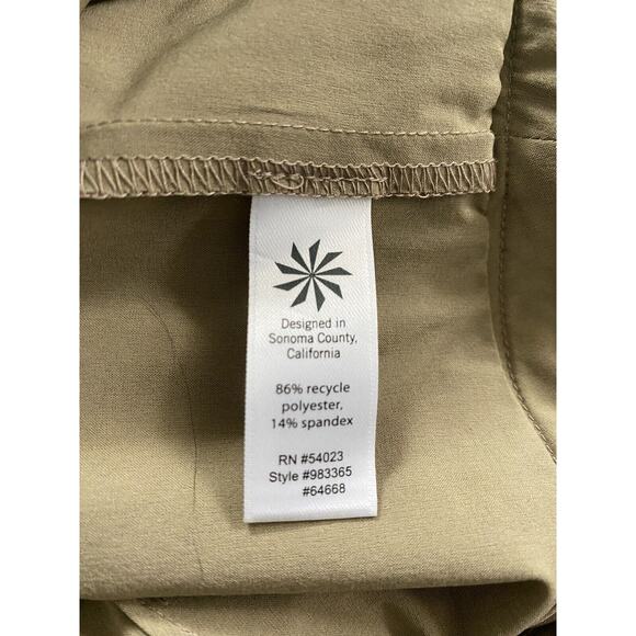 EUC Athleta Sz 14 Tan Flare Skort Side Zipper Drawstring Back Zipper Pocket Top - Picture 7 of 9